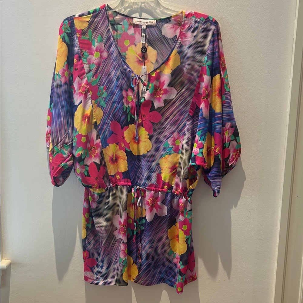 Vibrant Floral Beach Cover